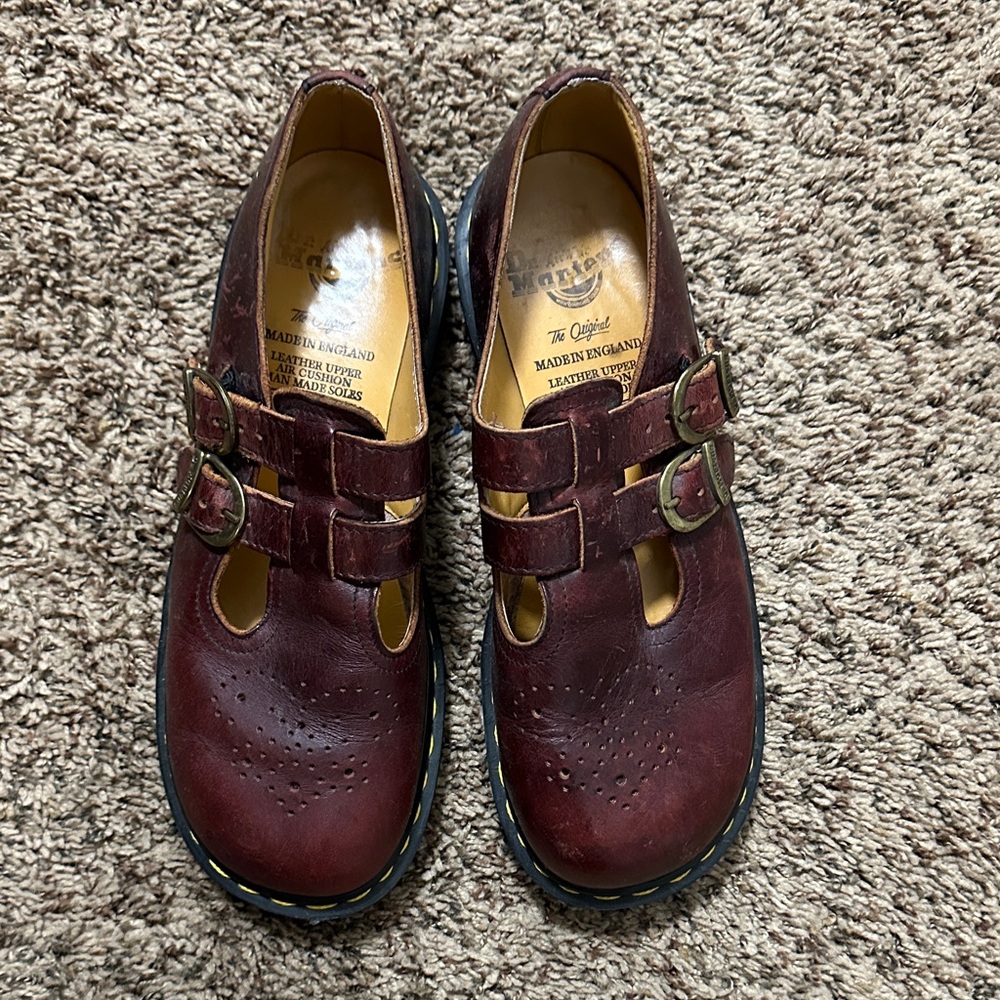 Dr. Martens Vintage 8065 Burgundy two strap mary janes
